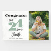 Banderoles Gras Green Congrats 2024 Sage Photo Graduate (Horizontal)