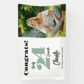 Banderoles Gras Green Congrats 2024 Sage Photo Graduate (Verticale)