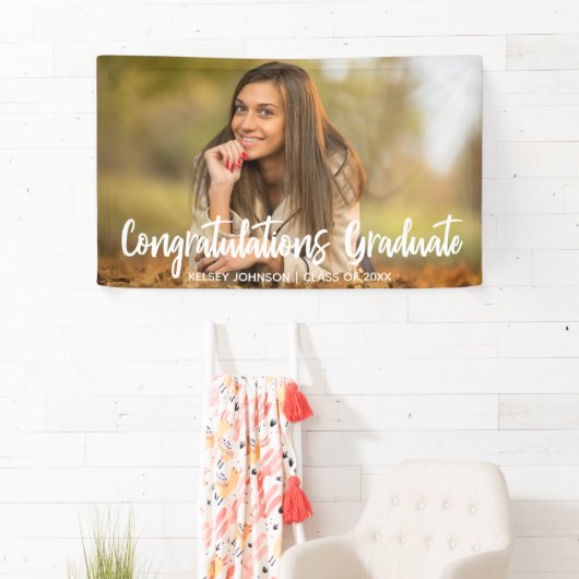 Banderoles Gras Script Félicitations Graduate Photo Party (En situation)