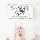 Banderoles GRATS GRAD Gold Confetti Script (En situation)