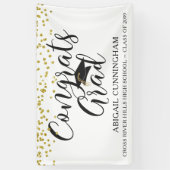 Banderoles GRATS GRAD Gold Confetti Script (Vertical)