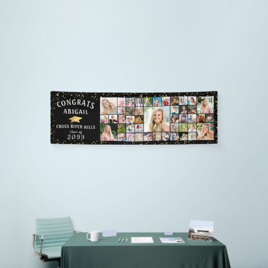 Banderoles GRATS noirs modernes GRATS GRAD 45 Photo Collage (Salon professionnel)