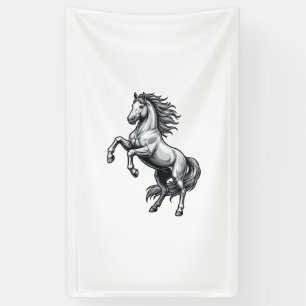 Banderoles Gravure Vintage Cheval Cabré Vector Design_1