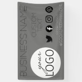 Banderoles Gray Social Media Logo d'entreprise Promotionnels (Vertical)
