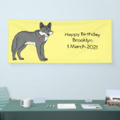 Banderoles Gray wolf with pipe cartoon (Salon professionnel)
