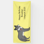 Banderoles Gray wolf with pipe cartoon (Vertical)