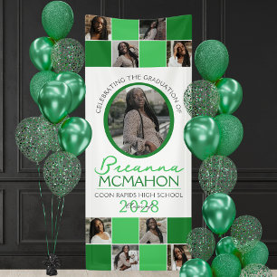 Banderoles Green 2 Toned Photo Collage Graduation Vinyl