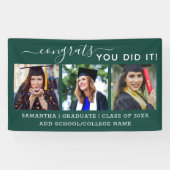 Banderoles Green 3 Photo Congrats Graduate 2022 Graduation (Horizontal)