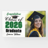 Banderoles Green Class of 2026 Graduation Party Photo (Horizontal)