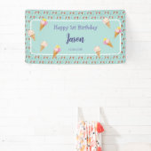 Banderoles Green Cute Crème glacée Cone Enfants Garçon Annive (Insitu)