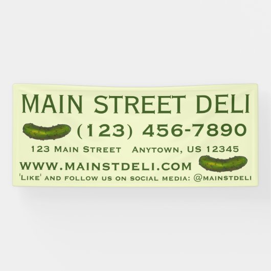 Banderoles Green Dill Pickle Deli Restaurant Delicatessen (Horizontal)