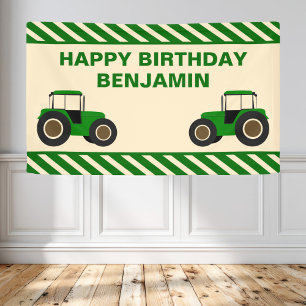 Banderoles Green Farm Tractor Anniversaire de enfant Party