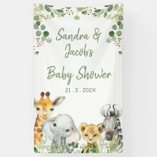 Banderoles Green Foliage Eucalyptus Safari Baby shower