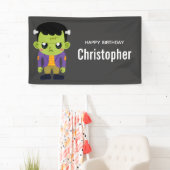 Banderoles Green Frankenstein Monster Halloween Anniversaire (En situation)