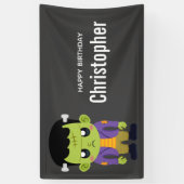 Banderoles Green Frankenstein Monster Halloween Anniversaire (Vertical)