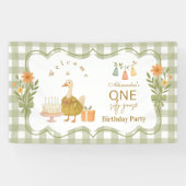 Banderoles Green Gingham Silly Goose 1st Birthday (Horizontal)