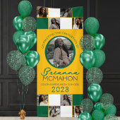 Banderoles Green & Gold 9 Photo Collage Graduation Vinyl