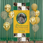 Banderoles Green & Gold 9 Photo Collage Graduation Vinyl