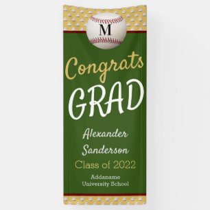 Banderoles Green Gold Congrats Grad Baseball Grad Grad
