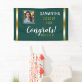 Banderoles Green Gold Congrats Graduate Photo Graduate (En situation)