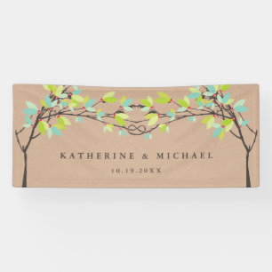 Banderoles Green Knotted Love Trees sur Kraft Printemps Maria