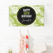 Banderoles Green Palm Feuille Rainforest Motif Anniversaire (En situation)