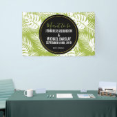 Banderoles Green Palm Leaves Rainforest Pattern (Salon professionnel)