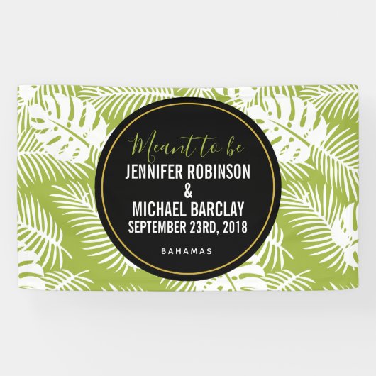 Banderoles Green Palm Leaves Rainforest Pattern (Horizontal)