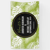 Banderoles Green Palm Leaves Rainforest Pattern (Vertical)