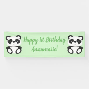 Banderoles Green Panda Bear Geburtstagspartei
