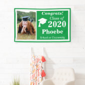 Banderoles Green White One Photo Class of 2024 Graduation (En situation)