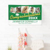 Banderoles Green Yellow White 2025 Graduation Party (En situation)