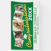 Banderoles Green Yellow White 2025 Graduation Party (Vertical)