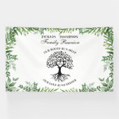 Banderoles Greenery Family Reunion Tree backdrop banner (Horizontal)