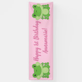 Banderoles Grenouille Anniversaire Pink (Vertical)