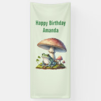 Grenouille sous un champignon Joyeux anniversaire