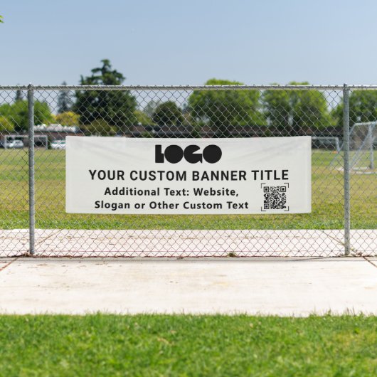 Banderoles Grey Business Logo Entreprise Code QR Extérieur 2, (En situation)