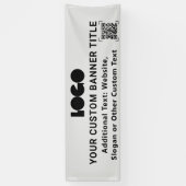Banderoles Grey Business Logo Entreprise Code QR Extérieur 2, (Vertical)
