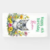Banderoles Grey Kitten Invitation de fête d'anniversaire de l (Horizontal)