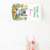 Banderoles Grey Kitten Invitation de fête d'anniversaire de l (Insitu)