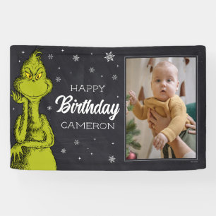 Banderoles Grinch Chalkboard Anniversaire