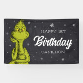 Banderoles Grinch Chalkboard Anniversaire (Horizontal)
