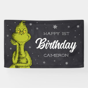 Banderoles Grinch Chalkboard Anniversaire