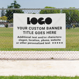 Banderoles Gris Logo Entreprise Marque Extérieur Personnalisé