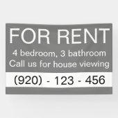 Banderoles Gris Simple À Louer Société Immobilière Sur Mesure (Horizontal)