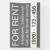 Banderoles Gris Simple À Louer Société Immobilière Sur Mesure (Verticale)