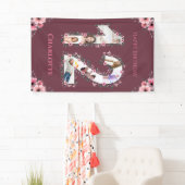 Banderoles Gros 12ème anniversaire Photo Collage Fille Fleur (En situation)