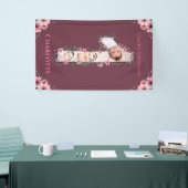 Banderoles Gros 1er anniversaire fille photo Collage Fleur ro (Salon professionnel)