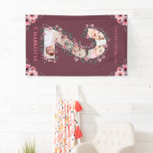 Banderoles Gros 2e anniversaire fille photo Collage Fleur ros (En situation)