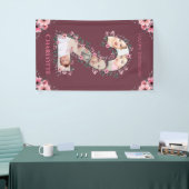 Banderoles Gros 2e anniversaire fille photo Collage Fleur ros (Salon professionnel)